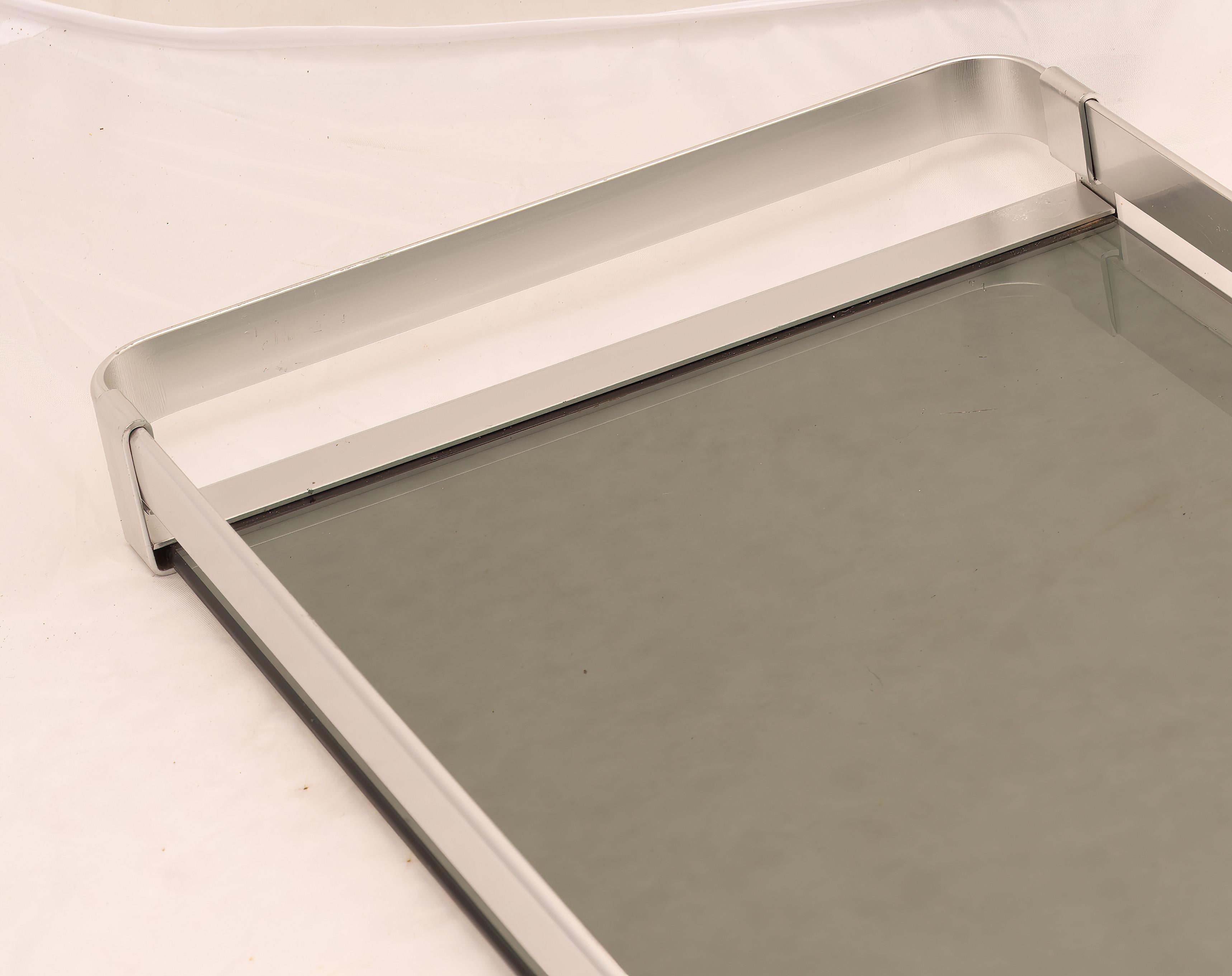 Steel and smoked glass tray, Design Mb Italy, 1960s/'70s For Sale 3