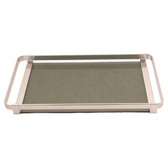Steel and smoked glass tray, Design Mb Italy, 1960s/'70s