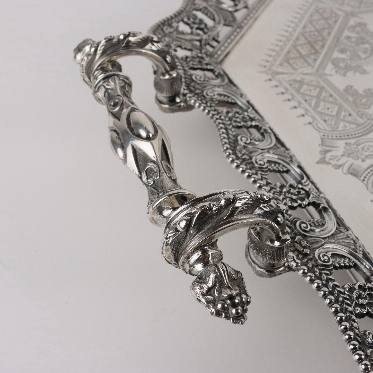 Silver Tray Jewelry West & Son Dublin 1894-1895 For Sale 4