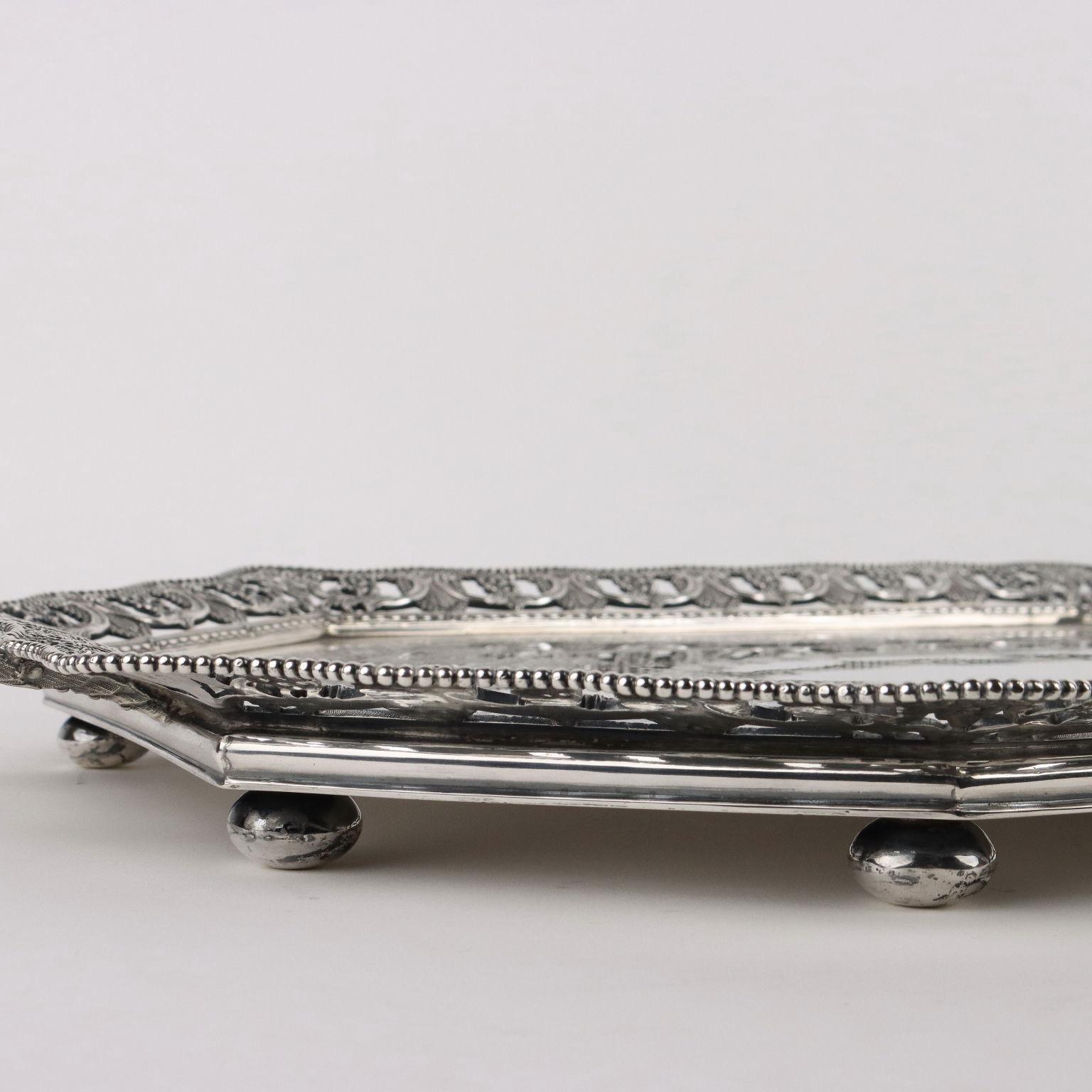 Silver Tray Jewelry West & Son Dublin 1894-1895 For Sale 5