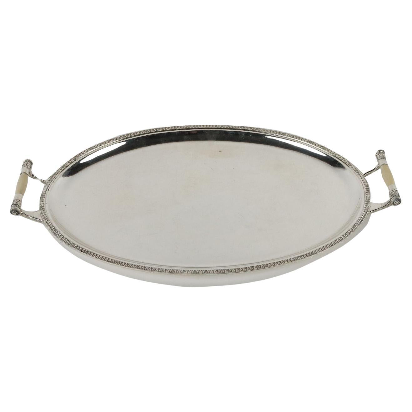 Messulam Milan Silver Tray Mid 1900s ca For Sale