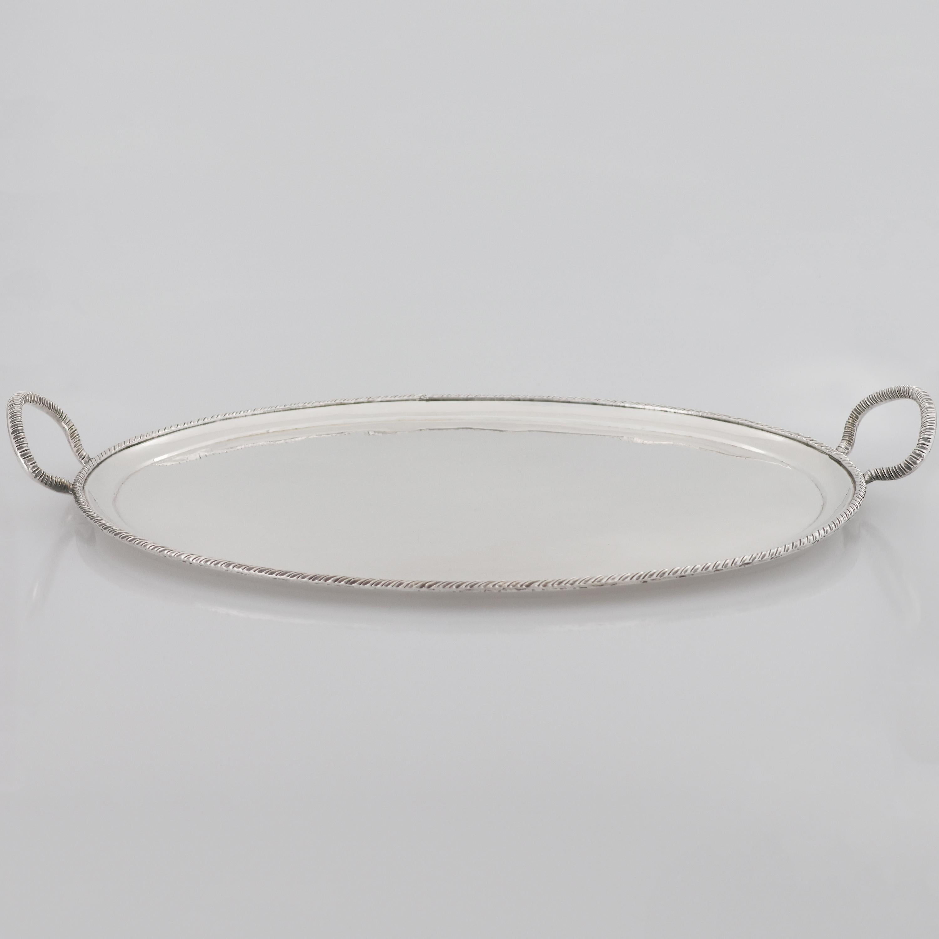 Silbertablett, Prüfer Zuan Piero Grappiglia, Venedig, 18. Jahrhundert (Louis XV.) im Angebot
