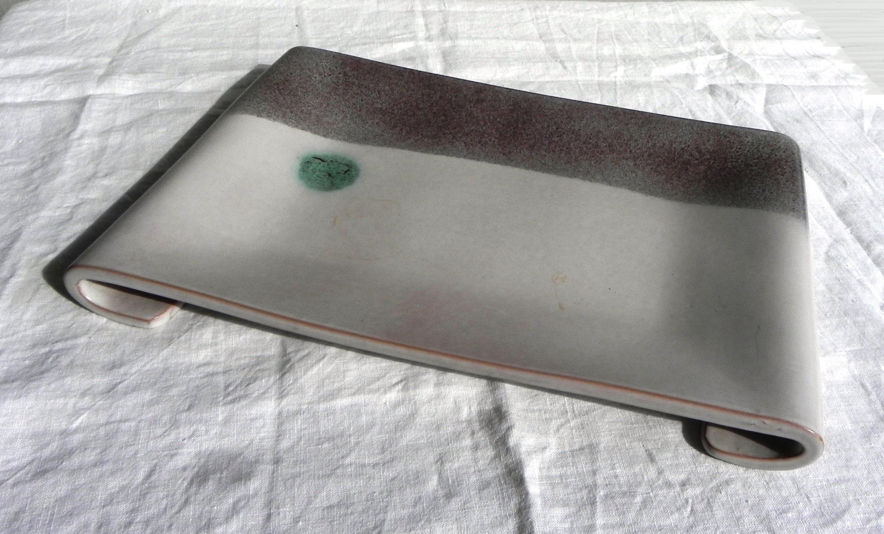 Late 20th Century ceramic tray, 1970s For Sale