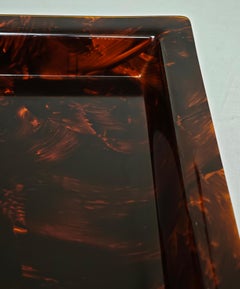 Lucite tortoiseshell effect tray by Christian Dior Italy 70s Mid-Century