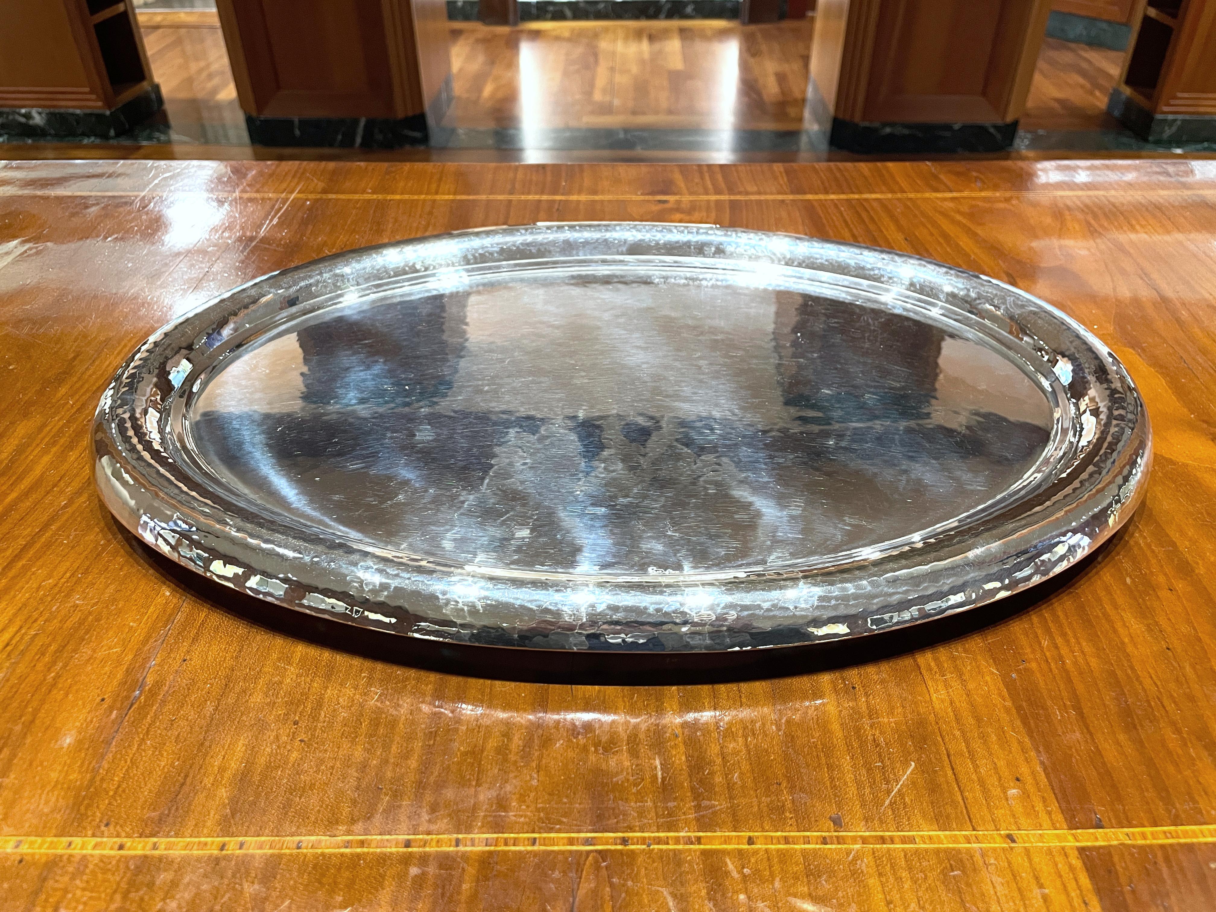 Moderno Vassoio ovale in argento 800 in vendita
