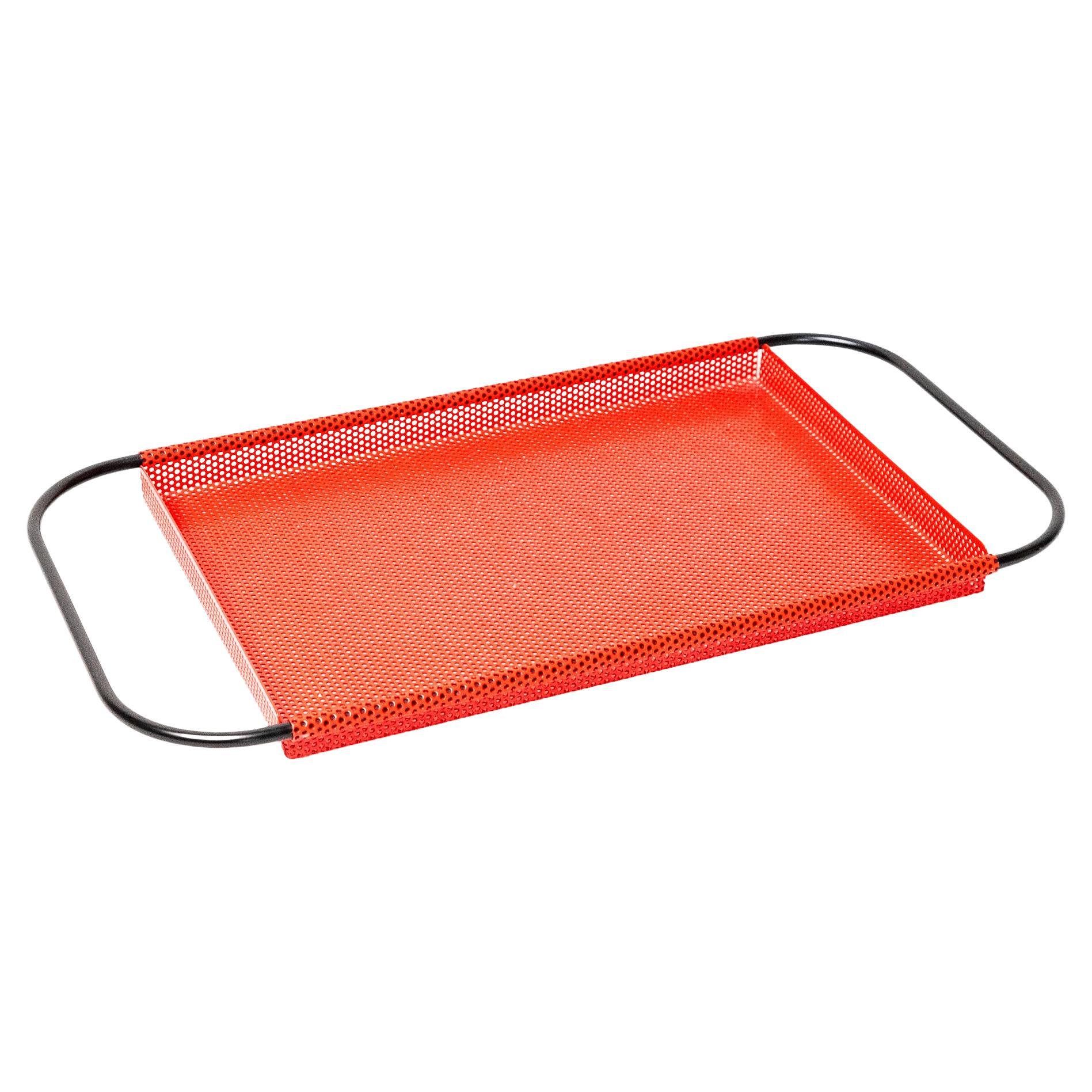 Bandeja perforada roja, años 60
