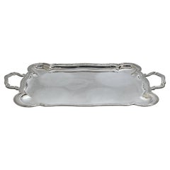 Rechteckiges Tablett mit Griffen aus 800 Silber