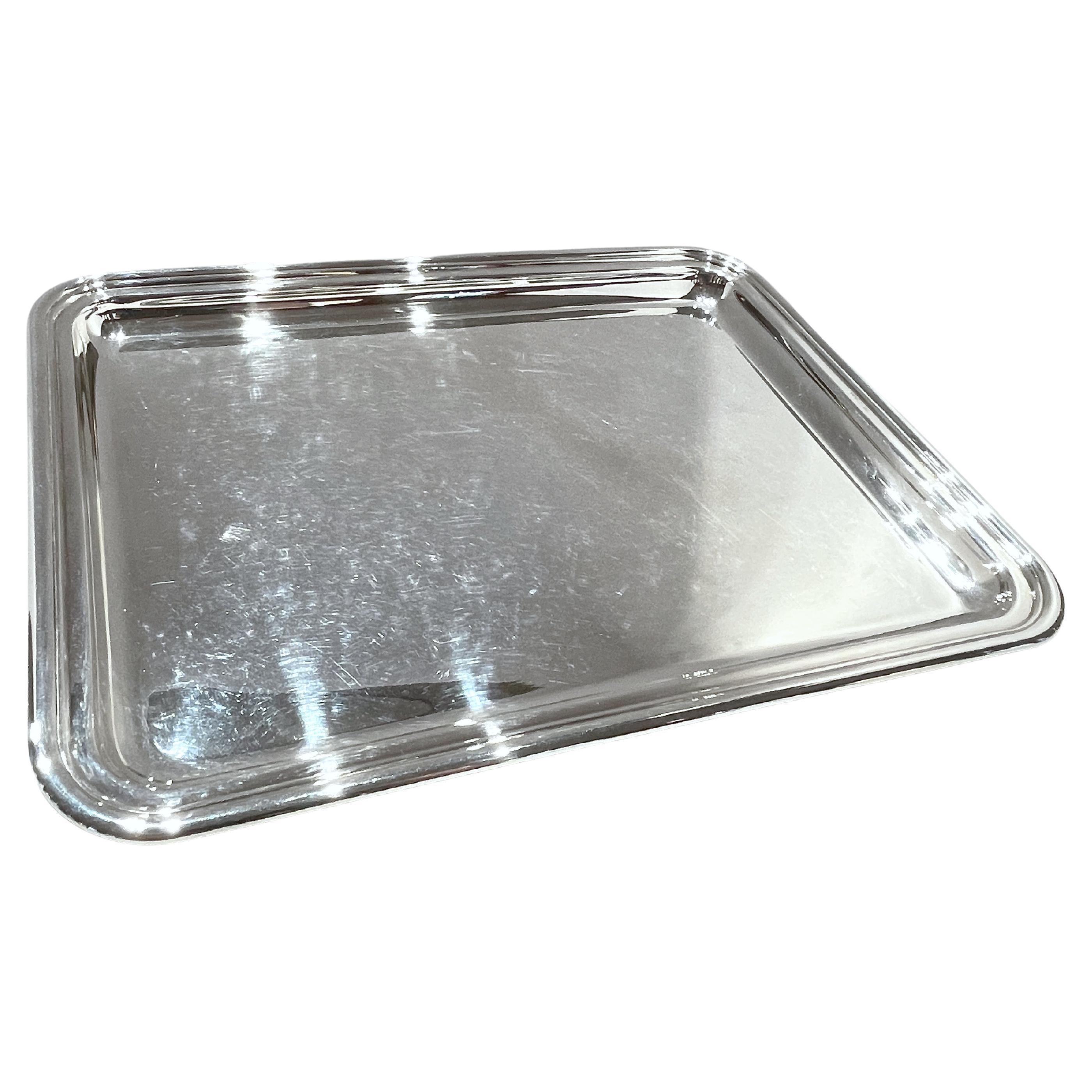 Rechteckiges Tablett ohne Griffe in Silber 800