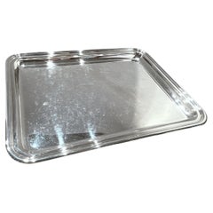 Rechteckiges Tablett ohne Griffe in Silber 800