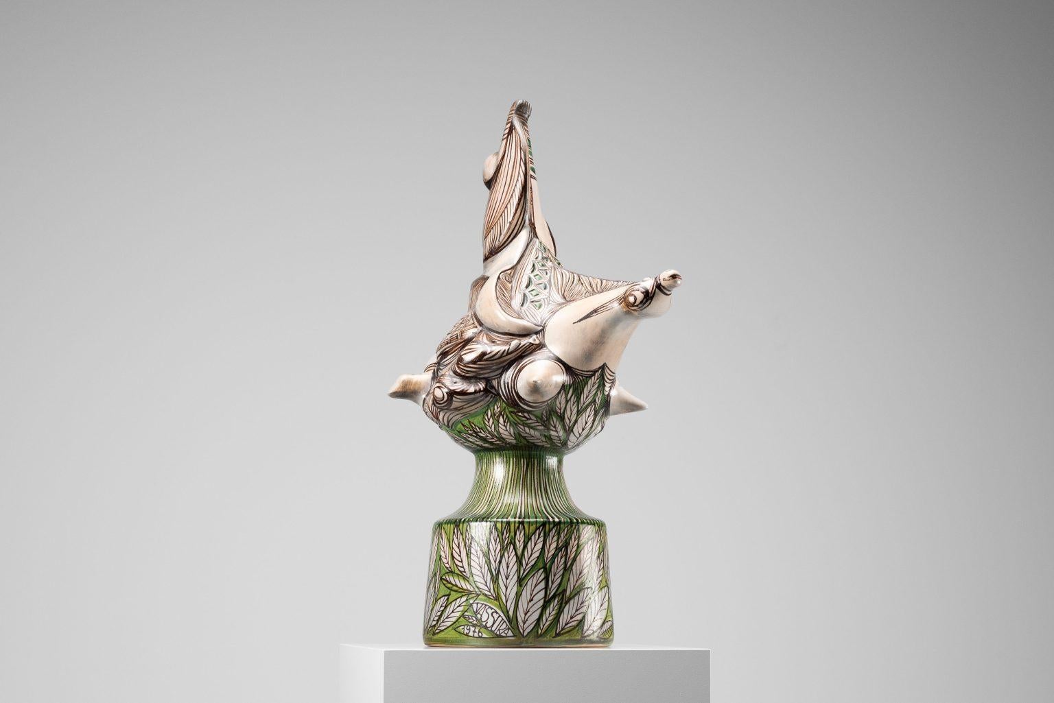 Scultura in ceramica di Vassura Faenza made in Italy 1976 in vendita 8