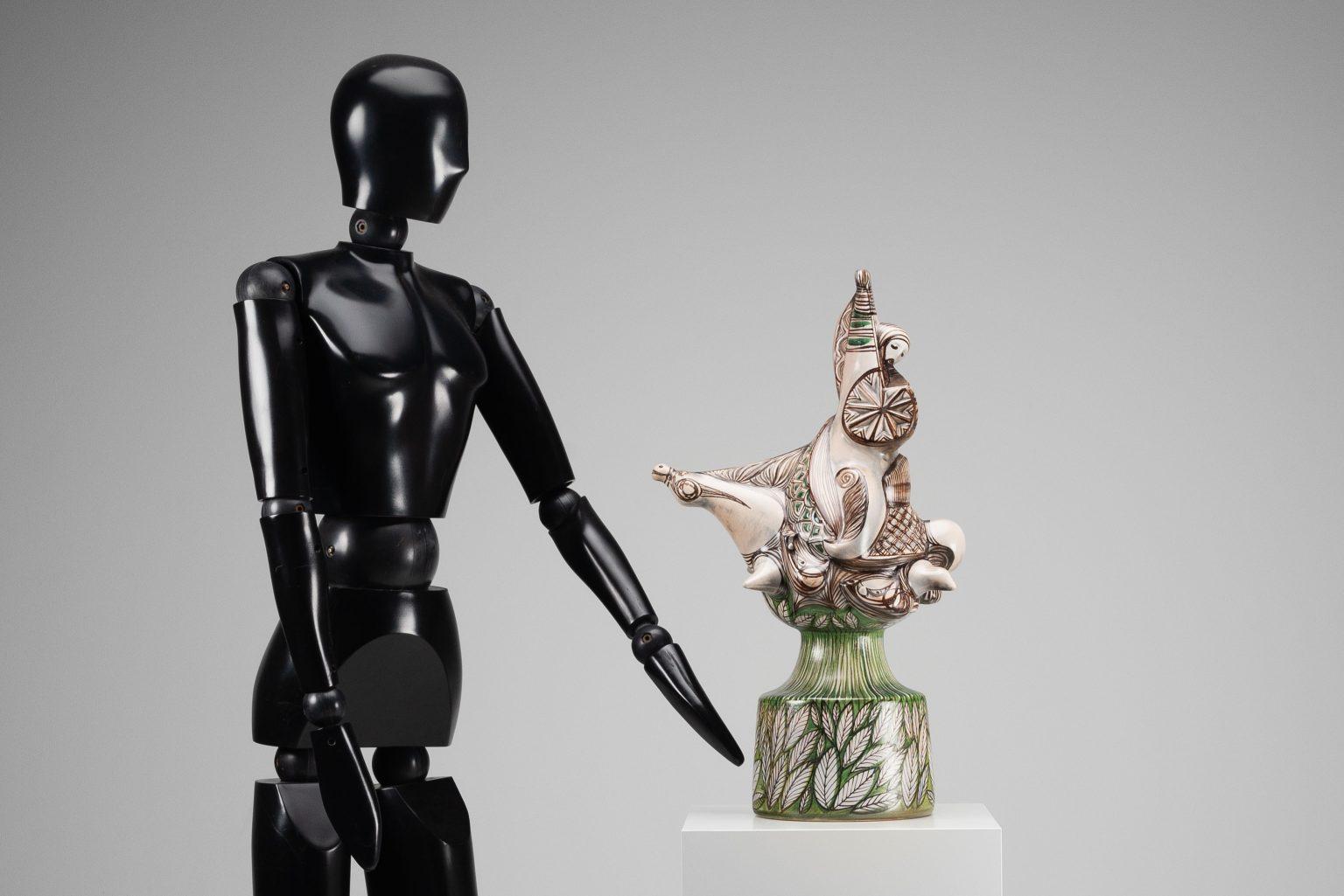 Mid-Century moderno Scultura in ceramica di Vassura Faenza made in Italy 1976 in vendita