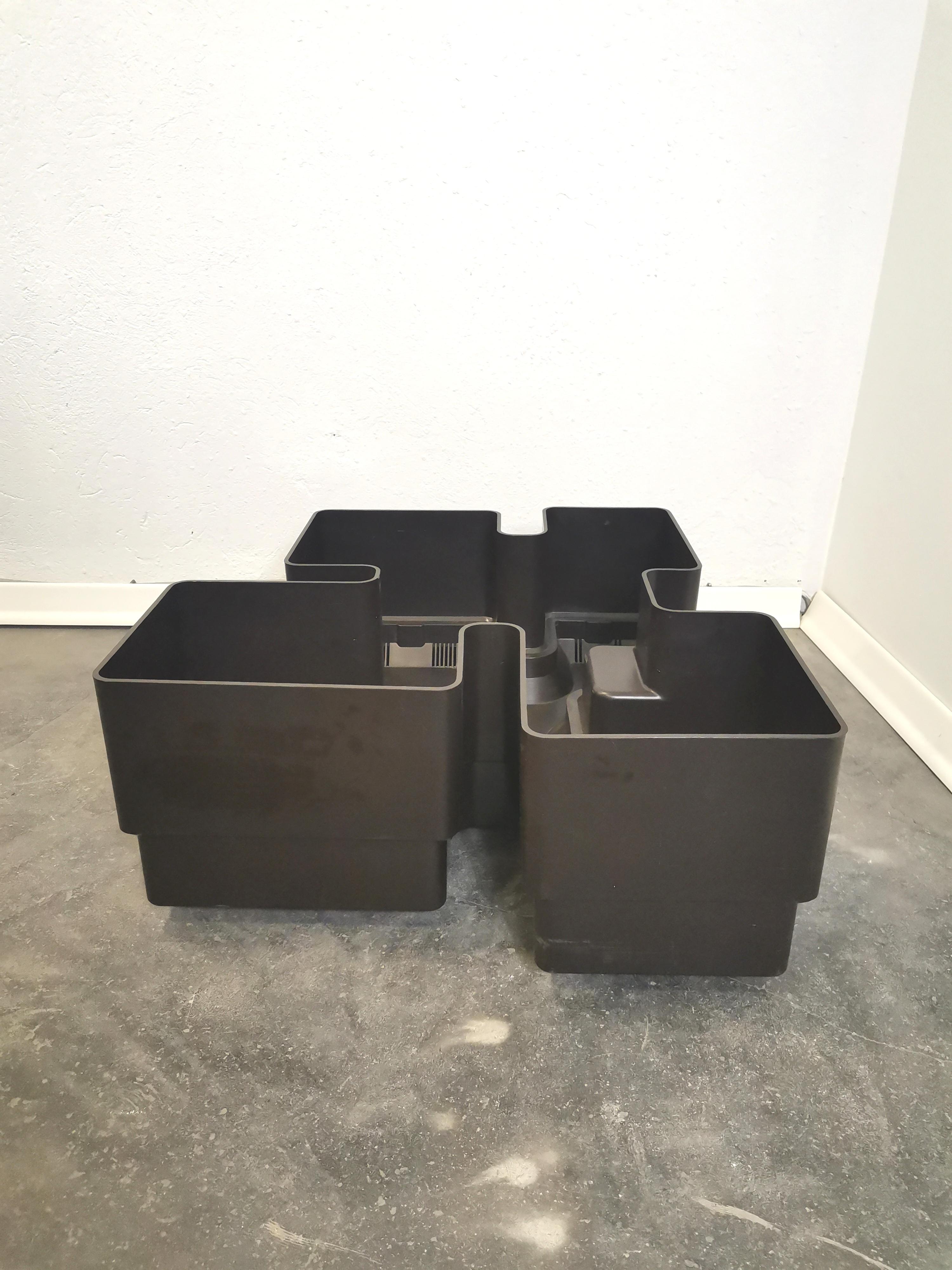 Late 20th Century Vastill Dark Brown Plastic Planter by Michael McCann, 1970s For Sale