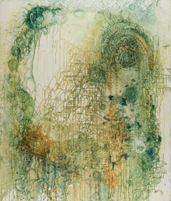 Mecanismo orgánico  (colorido óleo abstracto de gran tamaño)  Artista armenio 2014