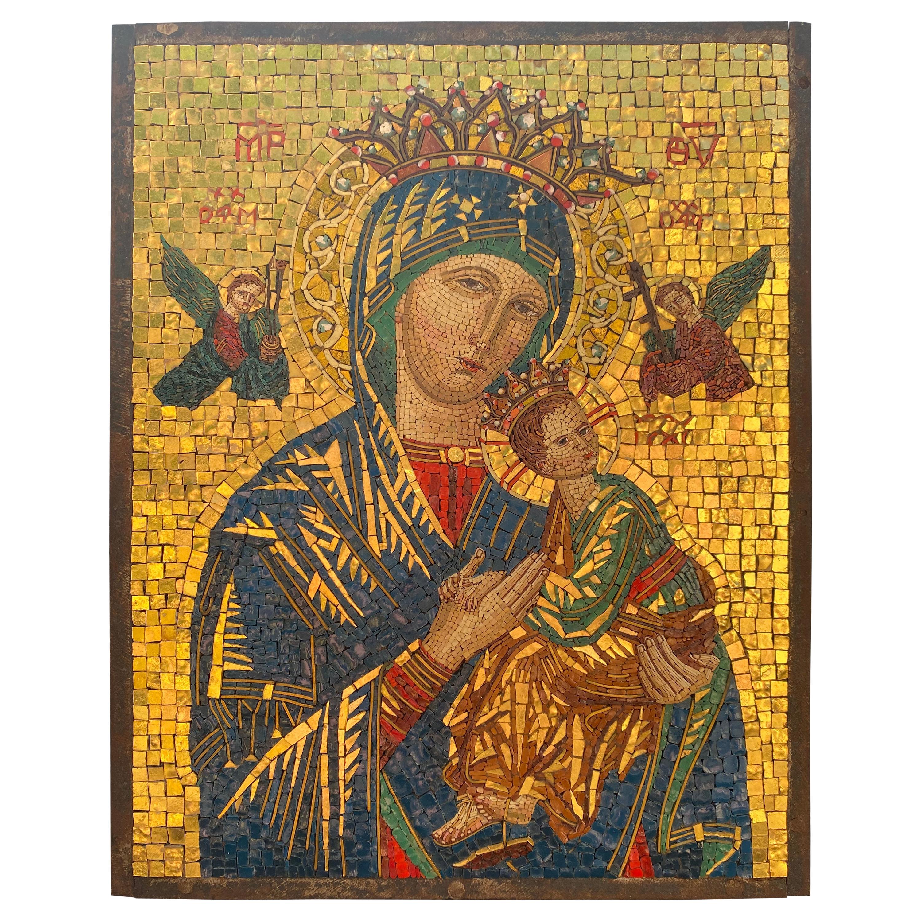 Vatican Micro-Mosaic of "Madonna del Perpetuo Soccorso", 19th Century  For Sale