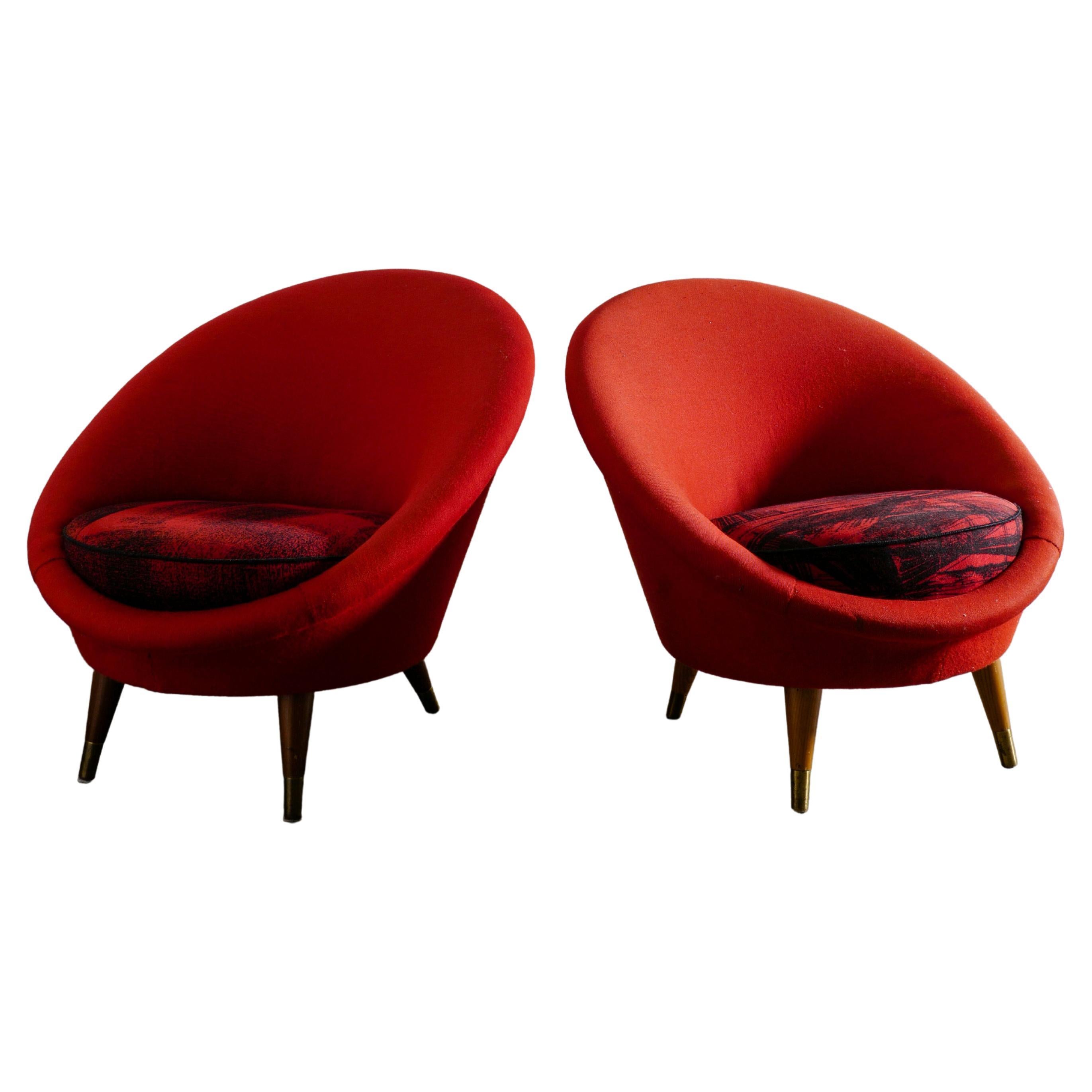 Vatne "Florida" Easy Egg Chairs  Produced in Norway, 1950s