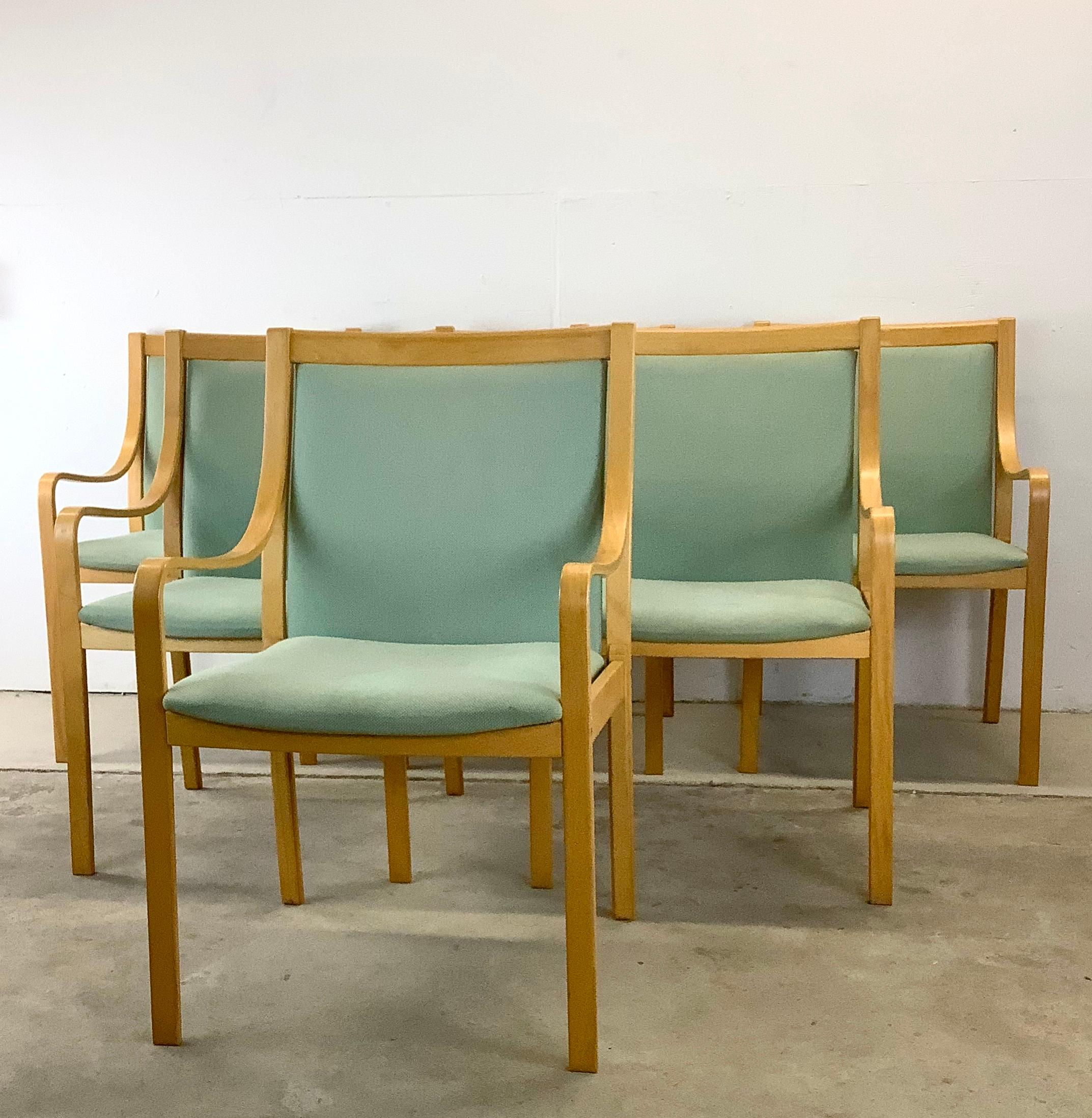 Scandinavian Modern Vatne Møbler Bentwood Birch Armchairs- set Six For Sale