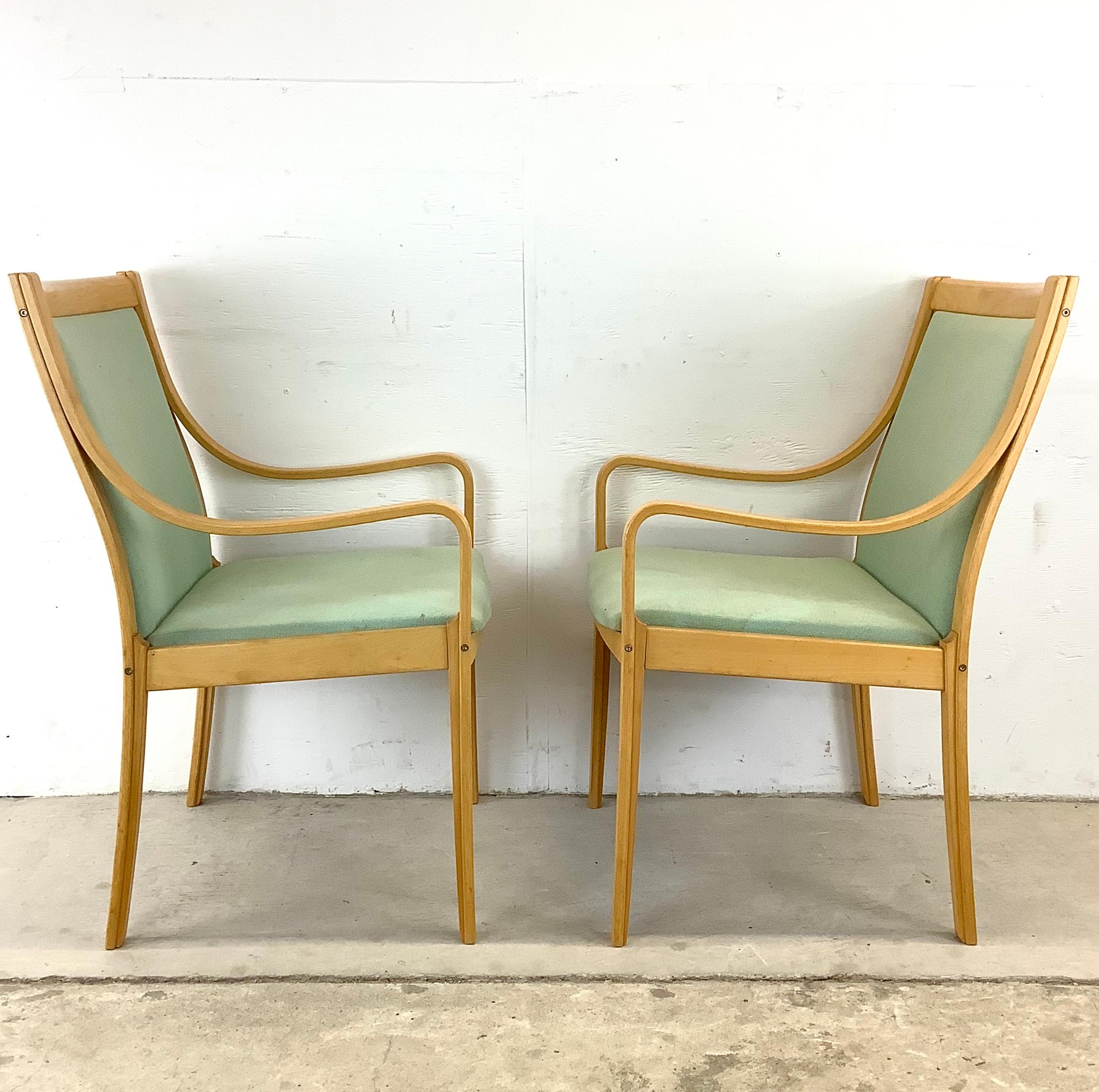 Upholstery Vatne Møbler Bentwood Birch Armchairs- set Six For Sale