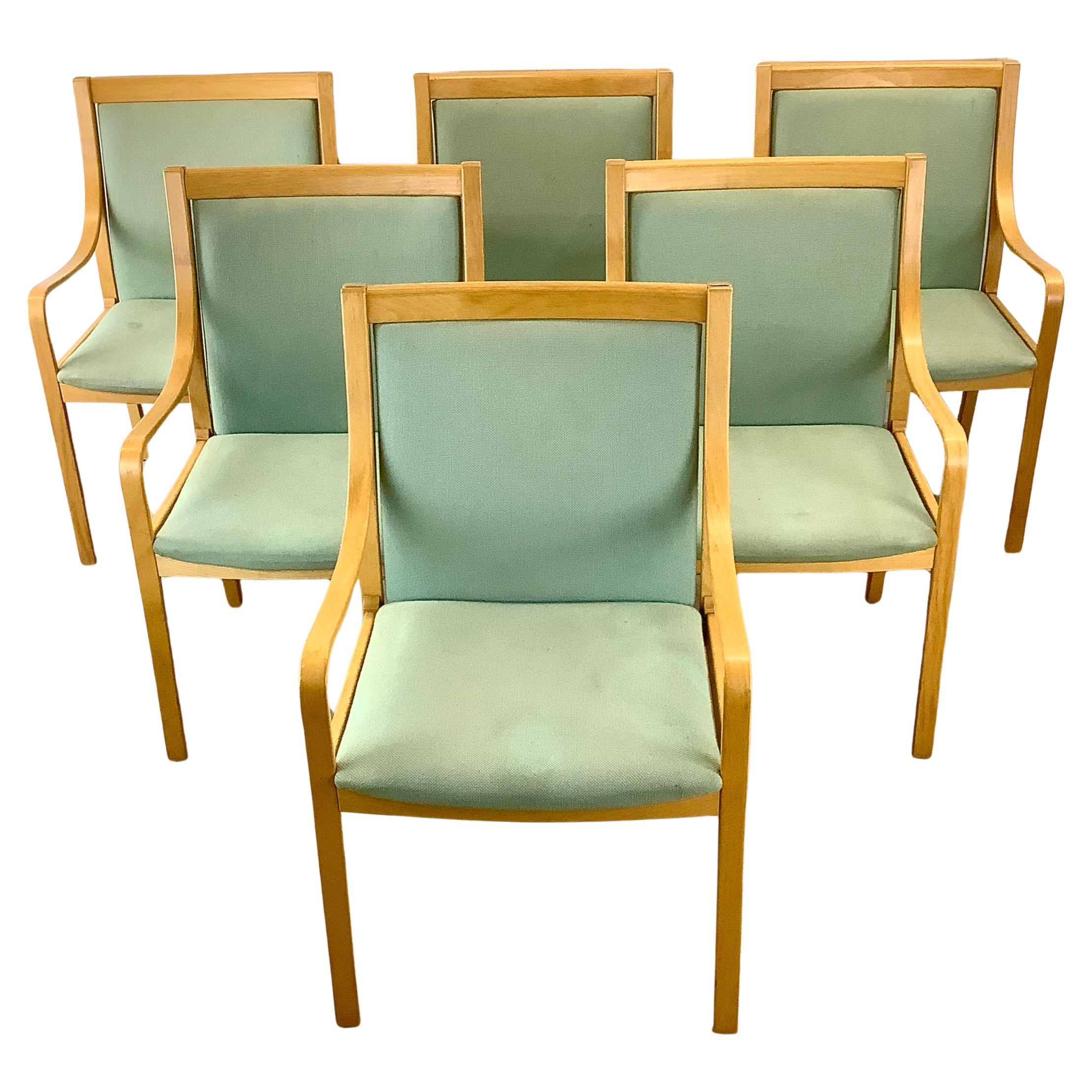 Vatne Møbler Bentwood Birch Armchairs- set Six For Sale