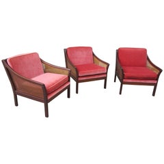 Vatne Møbler Teak and Cane Lounge Chairs