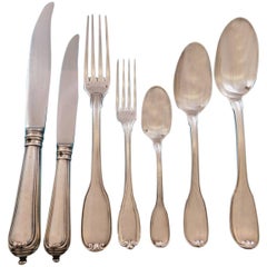 Vauban by Puiforcat French Sterling Silver Flatware Set 8 Service 64 Pcs Dinner