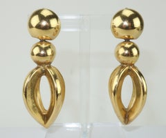 Vaubel Chunky Gold Vermeil Drop Earrings, 1992