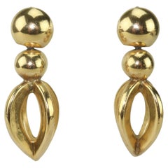 Vintage Vaubel Chunky Gold Vermeil Drop Earrings, 1992