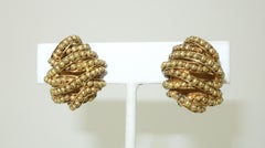 VAUBEL Gold Plated Twisted Bead Earrings, 2012
