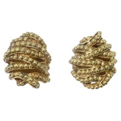 VAUBEL Gold Plated Twisted Bead Earrings, 2012