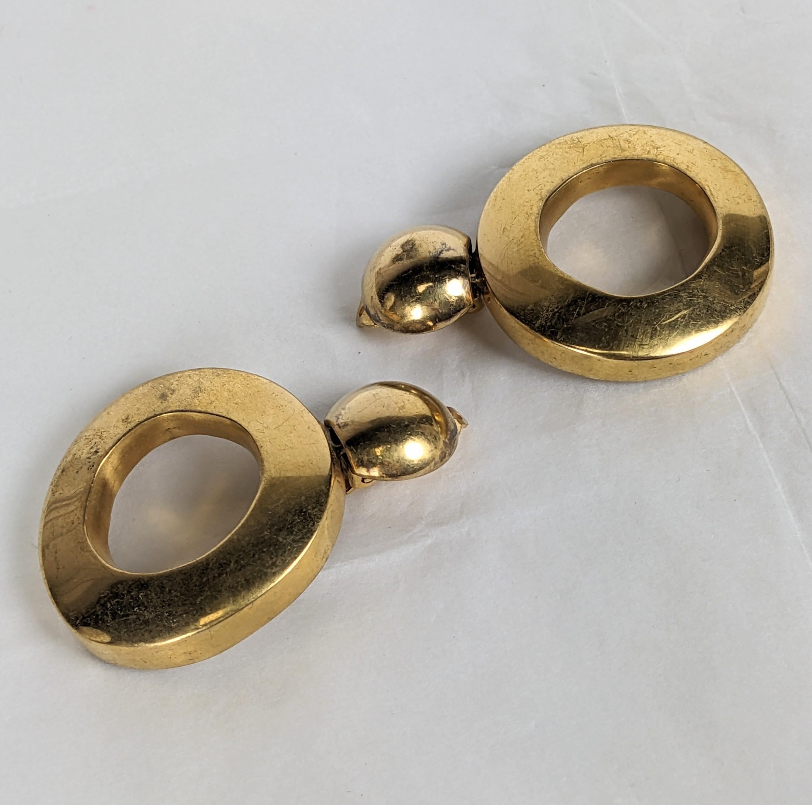 Vaubel Matte Gold Vermeil Drop Earrings In Good Condition For Sale In New York, NY
