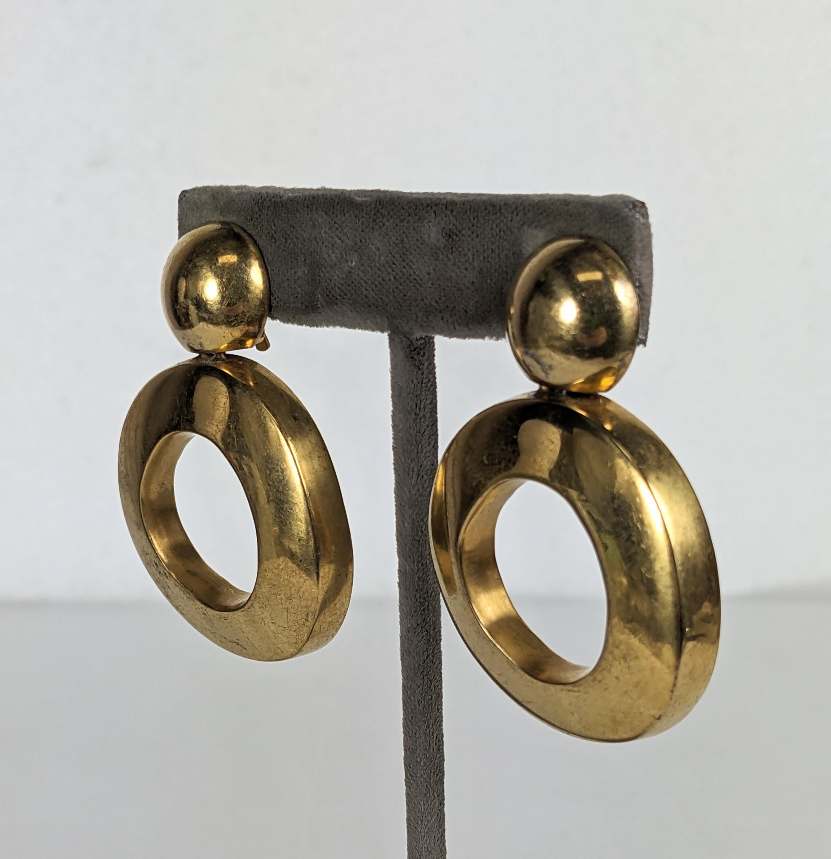 Vaubel Matte Gold Vermeil Drop Earrings For Sale 2