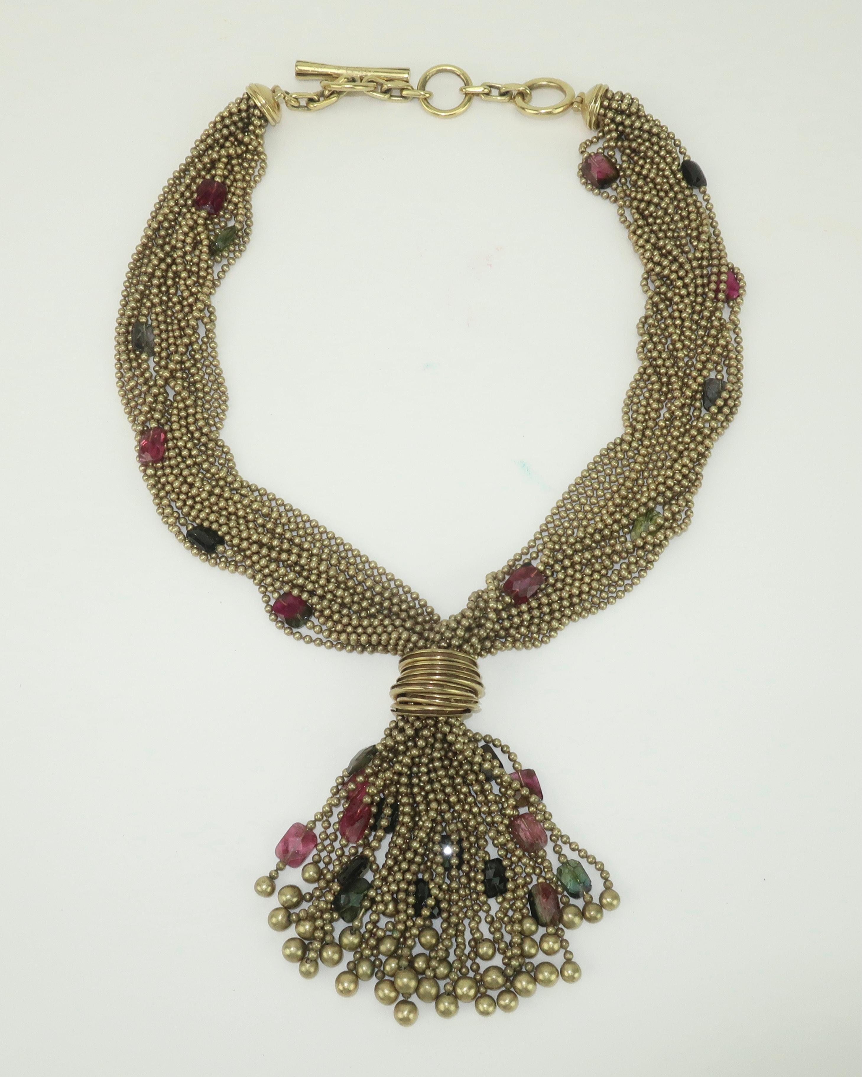 VAUBEL Collar de borlas con cuentas de varios hilos, 2005 Corte esmeralda en venta