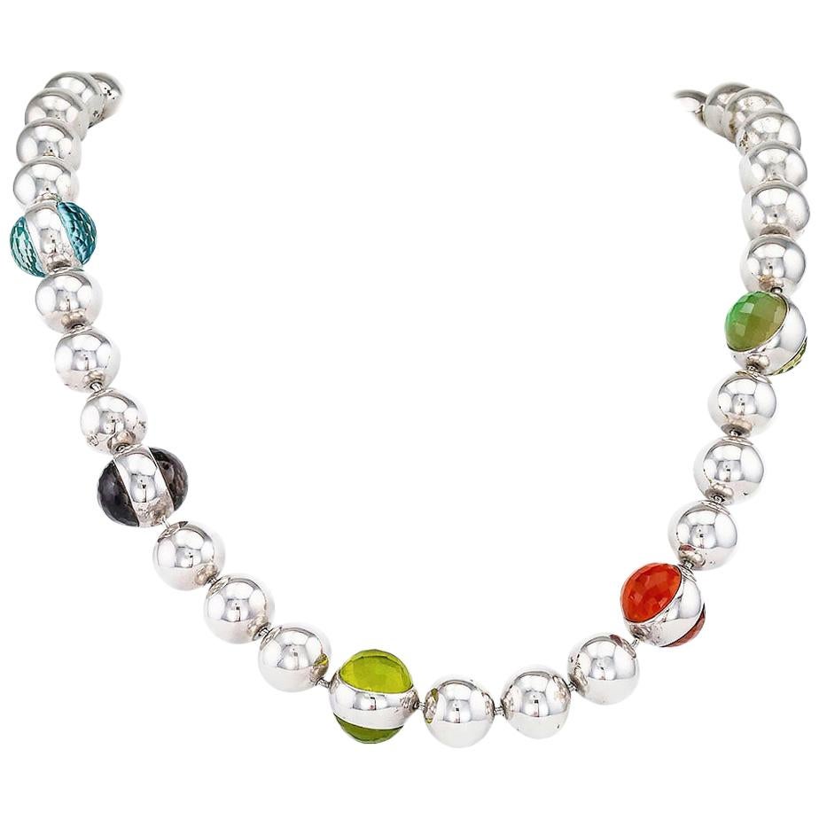 Vaubel Sterling Silver Quartz Toggle Necklace