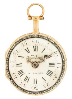 Vauchez A Paris. A Rare Gold & Enamel Verge Watch C1770