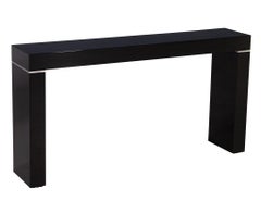 Vaughan Benz Style Ebonized Console Table with Silver Trim