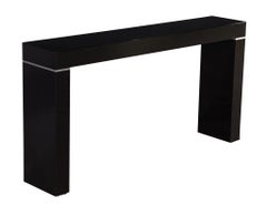 Vaughan Benz Style Ebonized Console Table with Silver Trim