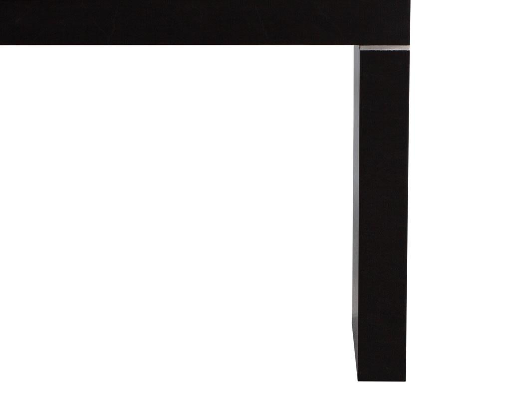 Vaughan Benz Style Ebonized Console Table with Silver Trim In Excellent Condition In North York, ON