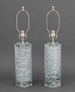 Vaughan Designs "Rutland" Glass Column Lamps, Pair