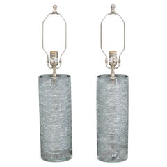 Vaughan Designs "Rutland" Glass Column Lamps, Pair
