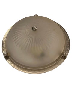 3 lampade da incasso in vetro con motivo a greca "Greek Key" color nichel satinato della linea Vaughan Regency