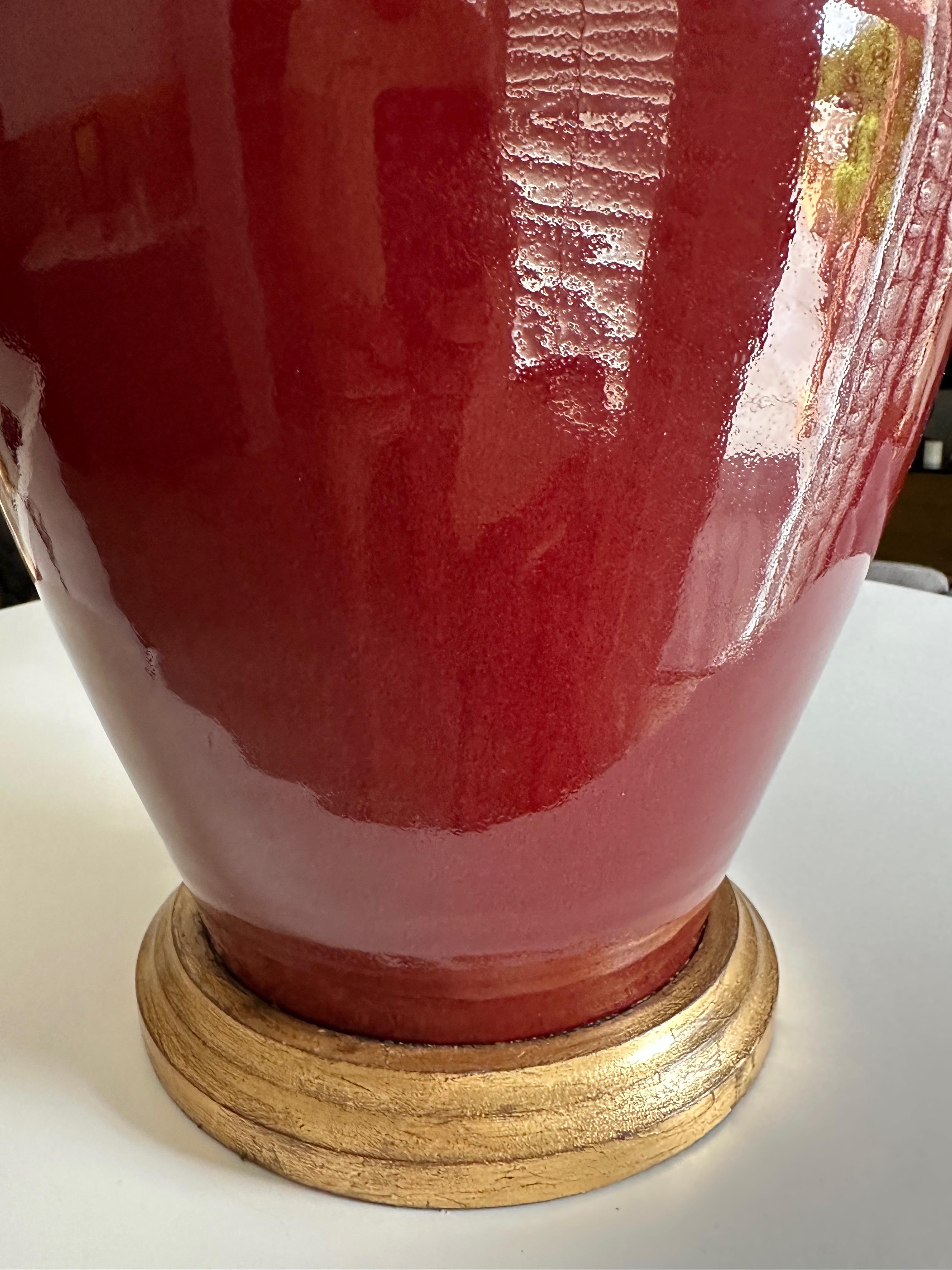 Vaughan Single Chinese Oxblood Porcelain Table Lamp For Sale 7