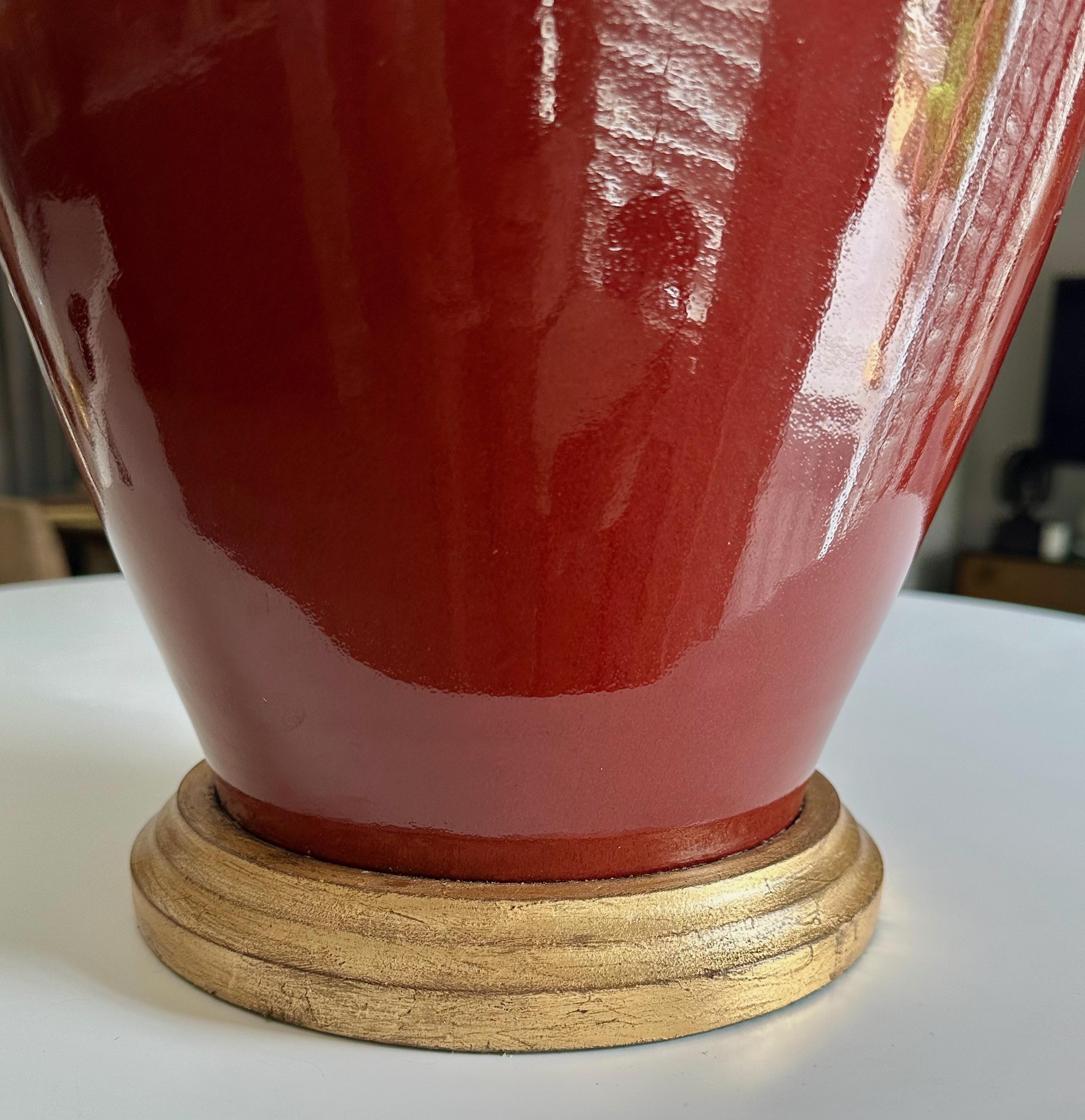 Vaughan Single Chinese Oxblood Porcelain Table Lamp For Sale 9
