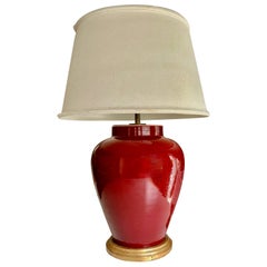 Vaughan Single Chinese Oxblood Porcelain Table Lamp