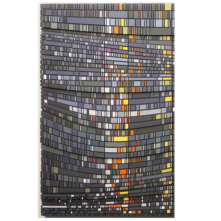 Empty Light - triptych contemporary modern geometric sculpture painting relief - Contemporary Painting by Vaughn Horsman