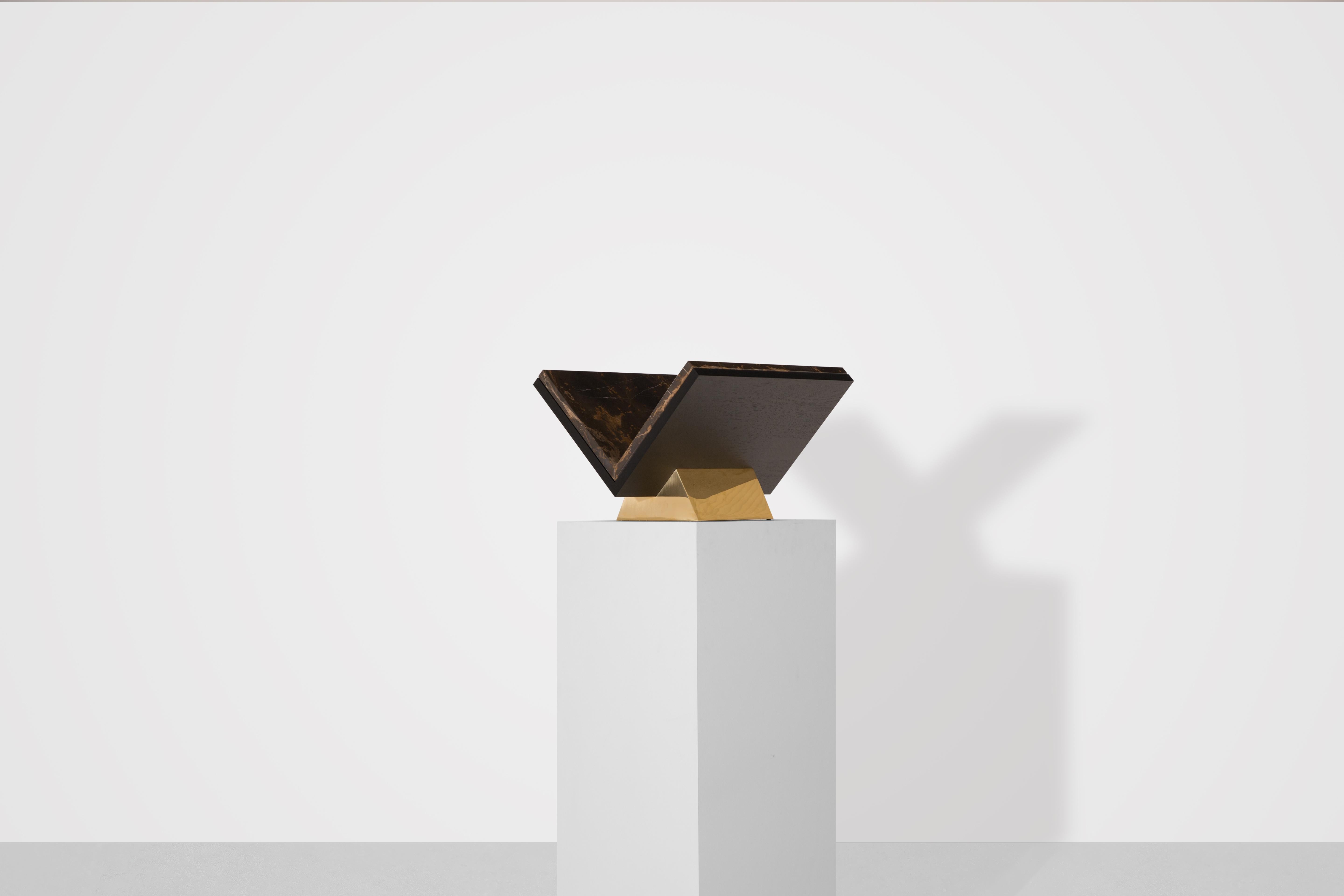 Please note that this listing is for the Slant Book Stand and does not include the white pedestal.

An abstracted icon that has wiped its traces, the slant is pure, saturated presence. Despite its elegant shape, it is heavy enough to withstand any