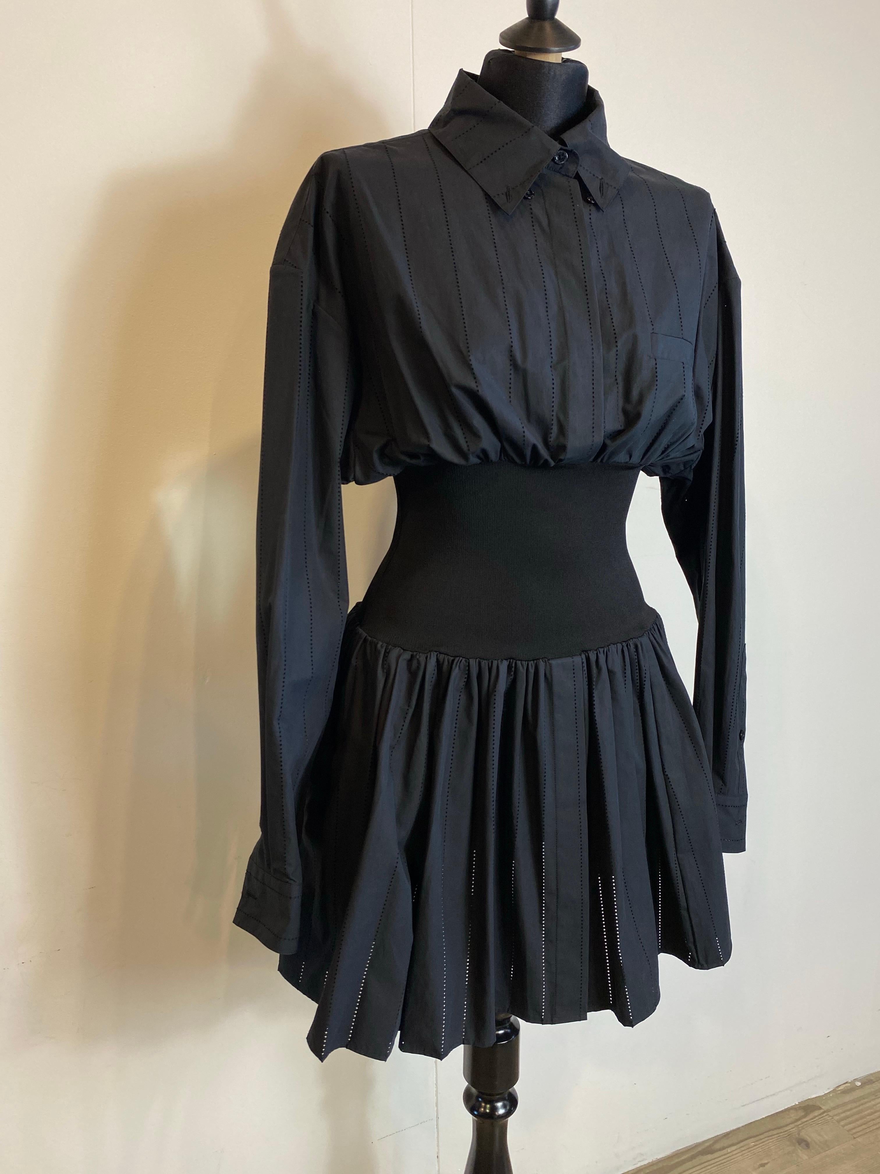 Hemdblusenkleid von Vauthier (Schwarz) im Angebot