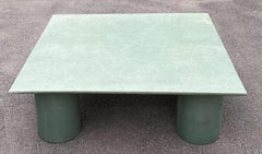Contemporary Light Green Fiberglass Square Table 120 cm Large Coffee Table