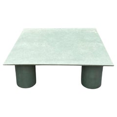 Contemporary Light Green Fiberglass Square Table 120 cm Large Coffee Table