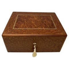 Vavona Burl Walnut Wooden Irish Lady's Jewelry Casket Box by Manning Ireland New