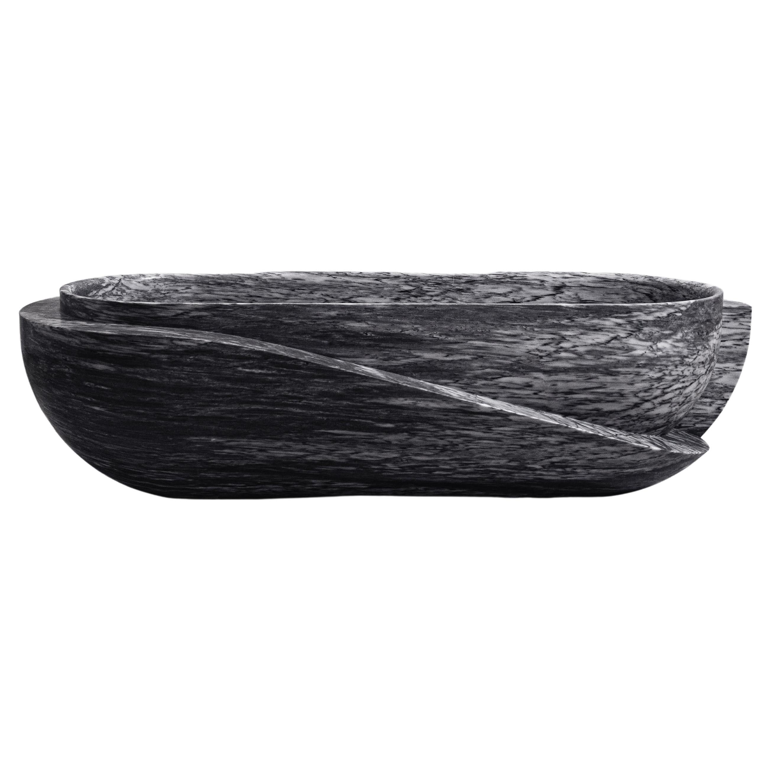 Vayu Solid Stone Sculptural Bathtub For Sale