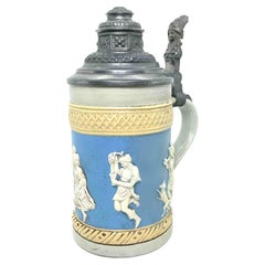 V&B Villeroy and Boch Mettlach Beerstein couvercle antique Allemagne des années 1900 avec couvercle